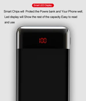 30000mAh Večje Zmogljivosti Moči banke Dvojni USB Izhod Powerbank Zunanje Baterije Telefona Polnilnik Poverbank Za iPhone Xiaomi