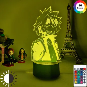 Anime Fairy Tail Natsu Dragneel In Sivo 3D LED Nočna Lučka Led Touch Senzor Nočna za Otroka Soba Dekor Tabela 3D Lučka za Darilo