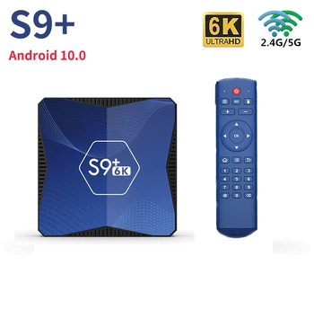 S9 Plus Android 10 TV Box Allwinner H616 64GB 4GB RAM ROM Smart TV Set top box za 2,4 G/5 G Wifi Youtube v storitvi Google Play 6K Media Player