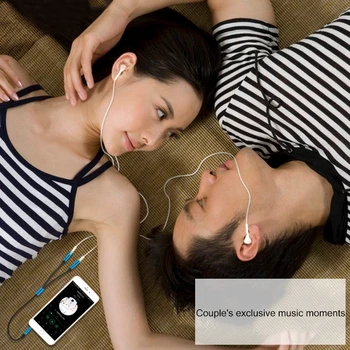 Slušalke Splitter Nekaj Izmenjavo Glasbe Moški-Ženska 3.5 mm Jack TPE Adapter Aux Kabel za iPhone Telefonu, tabletu