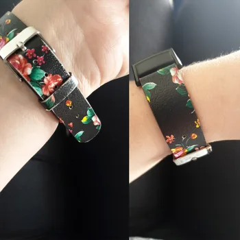 Zamenjava tiskanje Usnje Pasu za Fitbit Polnjenje 3 Polnjenje 4 Trakov Zamenljivi Smartwatch Fitnes Watch Band Dodatki