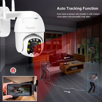 CCTV Brezžični WIFI IP MINI Auto Tracking PTZ Kamera 2MP 1080P 4X Digitalni Zoom 2 Način Avdio Interkom Humanoid Odkrivanje ONVIF P2P