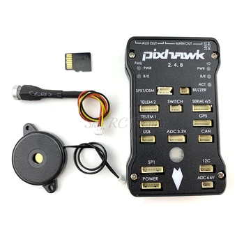 Pixhawk PX4 Avtopilot PIX 2.4.8 32 Bit Let Krmilnik w/ Varnostno Stikalo Zumer 4GB Kartico PPM I2C RGB Modul za F450 Quadcopter