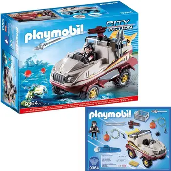 PLAYMOBIL, amfibijska vozila (9364), podvodna motor, prvotno Playmobil, playmobil številke, igrače, avto,
