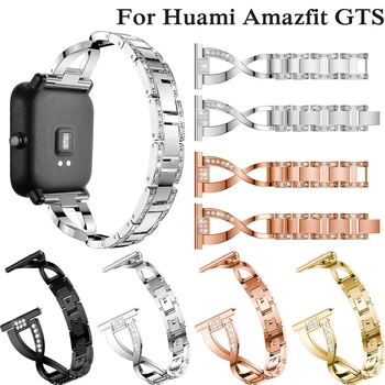 Iz nerjavečega Jekla, Trak Za Huami Amazfit GTS moda Pazi Pasovih Z Bling Okrasnih Metal Band Za Samsung Galaxy watch 42mm