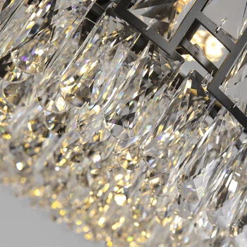 Moderno Črno Kristalni Lestenec Krog LED Hanglamp Za dnevno Sobo, Spalnica Doma luç Razsvetljave v Zaprtih prostorih Lestenci