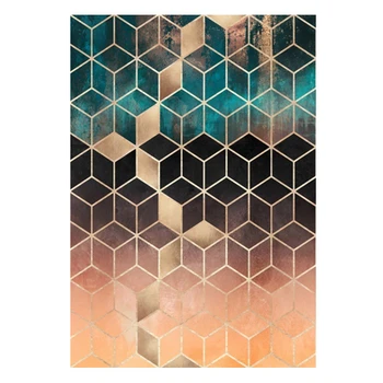 Gradient Barve Rhombus Natisnjeni Evropski Stil Preprogo Mehke Preproge Za dnevno Sobo, Kuhinjo, Anti-slip Preprogo Talna Obloga Preproga
