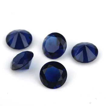 1,0 mm~15 mm Okroglo Obliko Izgubijo Kamen Modra Barva AAAAA Stekla Sintetičnih Gems Za Nakit DIY Kamna
