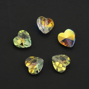 Najboljše kakovosti 14 mm 28pcs naravnost luknjo čare kristalno srce kroglice steklene kroglice obesek draguljev okrasnih za Uhane, kar DIY