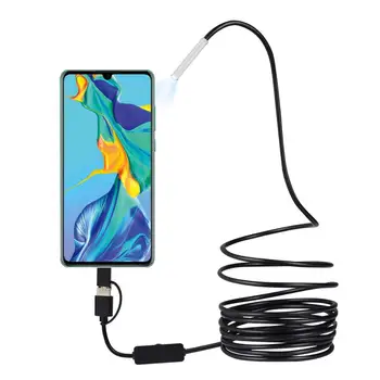 USB Tip C Endoskop 3 In1 3.9 mm Cev Endoskop Kača-Pregledovalna Kamera Ip67 Nepremočljiva Področje 6 Led Android, PC, Pametni telefon