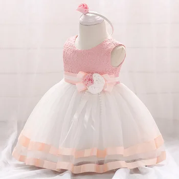 2020 baby obleko traku strani baby one-year-old roza obleko dekle obleko princesa obleko brezplačno glavo