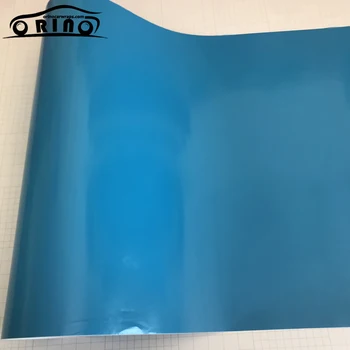 50x300cm Modra, Sijajna Vinil Film Sijaja Sky Blue Car Wrap Foil Z Air Bubble Free Avto Zavijanje