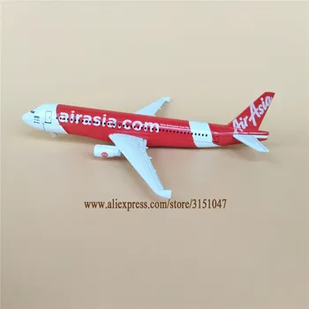 16 cm Kovinske Zlitine Letalo Model Rdeče Air Asia Airbus 320 A320 Airlines Letalo Model w Stand Zrakoplova Otroci Diecast Darilo