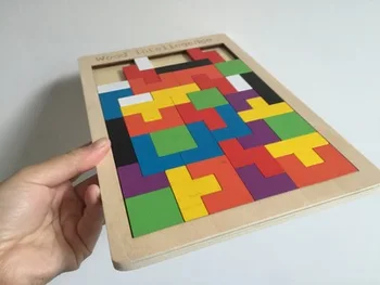Otroška Lesena Tetris Uganke Igrače, Pisane Sestavljanke Odbor Otroci Otrok Magination Intelektualne Izobraževalne Igrače Za Otroke Darilo