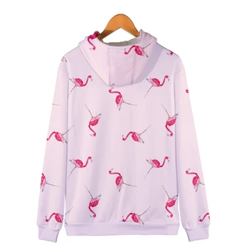 Flamingo Majica Zadrgo Kapuco Ženske/Moški Plus Velikost Zadrgo Majica Hip Hop Hooded 3D Tiskanja Živali Harajuku Moda Plašč