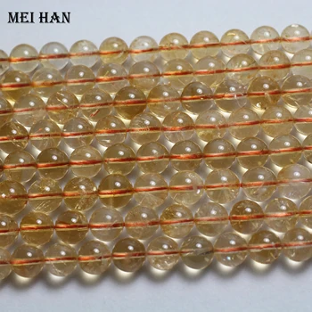 Meihan Brezplačna dostava (1 sklop/set) naravne 9.5--10,5 mm Jasno Citrine nemoteno krog kroglice za nakit, izdelava načrta ali darilo