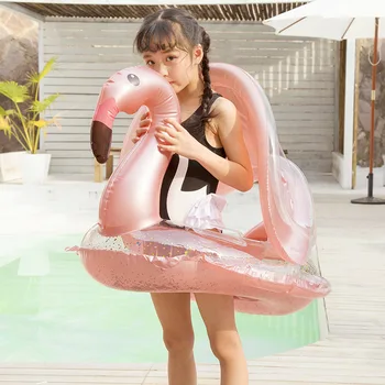 Rooxin Flamingo Napihljivi Krog Otroka, Dojenčka Float Bazenu, Plavalni Obroč z Dežnik Plavajoče Sedežne Summer Beach Party Bazen Igrače