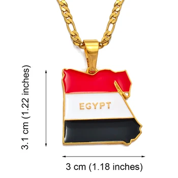 Anniyo Državi Egipt Zemljevid & Zastavo, Ogrlico, Obesek za Ženske/Moške Zlato Barvo Nakit Egipčani Darila #116406