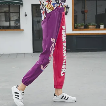 LORDXX Elastični pas Hip hop Harem hlače ženske Gleženj-dolžina Pink panther Svoboden Joggers Ženske Priložnostne Visoko pasu 2018 korejski