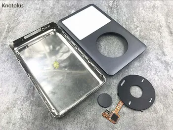 Knotolus spredaj sivo srebrna nazaj stanovanj primeru zajema črnega clickwheel sivi gumb za iPod 6. 7. gen classic 80gb 120gb 160gb