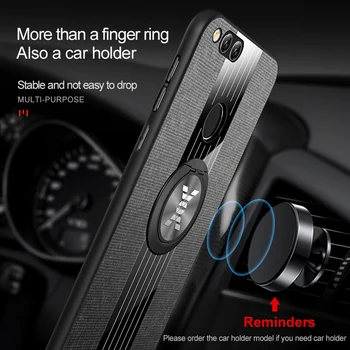 Magnetni krpo telefon torbica za Huawei Honor 7X 5.93 7C Pro 7 X C 5.99 7cpro X7 C7 prst prstan stojalo mehko TPU varstvo zajema
