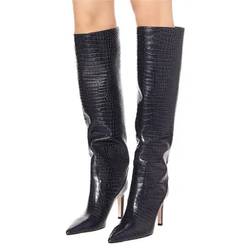 MORAZORA Plus velikost 34-45 Nove ženske škornji evropske stiletto visoke pete, kolena visoki škornji ženske modni čevlji kavbojski škornji ženske