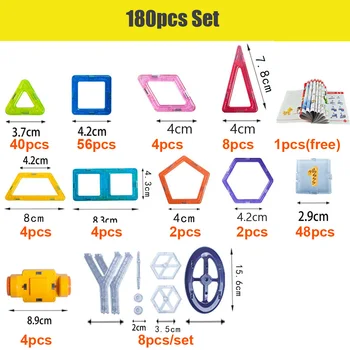 100-298PCS Mini Velikosti Magnetni Bloki, Trikotnik, Kvadrat Opeke Magnetni Oblikovalec Gradnja Igrače Za Otroke Darilo