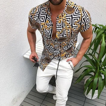 Vroče Prodaje 2020 Poletje Nove Evropske Ameriška moška Oblačila Športna Moda Tiskano Majico, Jopico Kratek Sleeve Majica Moški