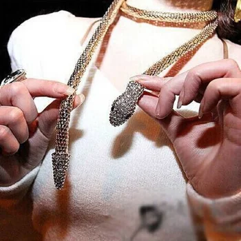 Evropski in Ameriški osebnosti, starinske kača nastavite diamantna ogrlica nočni klub moda pretirano dolgo dodatki