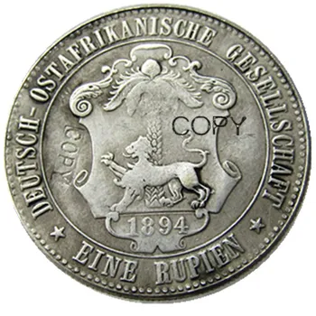 Sklop (1891-1902)5pcs nemški Vzhodni Afriki 1 Rupie Kovanec Guilelmus II Imperator Silver Plated Kopija kovanca