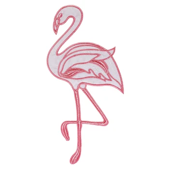 10pieces Roza Bleščica Flamingo Žerjavi Ptica Vezenje Aplicirano Tkanine Nazaj Obliži Oblačila Značko Šivalni Pribor TH1124