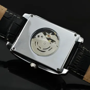 Novi prosti čas poslovnih samodejno mehanska ura za moške pravokotne pasu watch