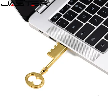 JASTER ustvarjalne zlata ključa USB 2.0, USB Flash Drive pendrive 4GB 8GB 16GB 32GB 64GB pomnilnika memory stick darilo usb ključ