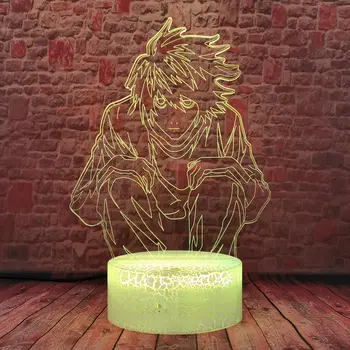 Utripa 3D Iluzije LED Desk Nočna Pisane Spreminjanje Dotik Svetlobe L·Lawliet Model Smrti Opomba Anime akcijski in igrače številke