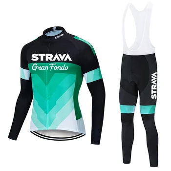 Maillot ciclismo hombre STRAVA Pro Team poletni kolesarski Dres komplet Kolesarske MTB Oblačila Dihanje Moških dolg Rokav Bike Wear