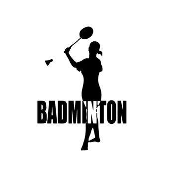Fitnes Športne Badminton Decals Visoko Kakovostno Okno Avtomobila Dekoracijo Osebno Nepremočljiva Pvc Nalepke Črna/bela, 17 cm*13cm