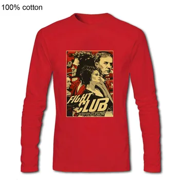 Fight Club T shirt 2020 Mens Moda Brad Pitt vrhovi tees človek Dolgimi rokavi tshirt plus velikost moških srajc TV film dolgimi rokavi Tshirt