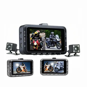 Dual Camera Motocikel DVR Dash Cam 3,0 Palca 1080P HD G-Senzor Vožnje Diktafon S Sprednje In Zadnje Kamere, DVR Za motorno kolo