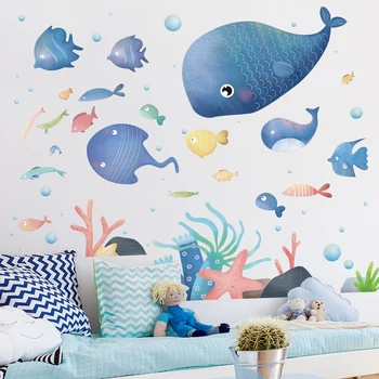 [SHIJUEHEZI] Podvodni Svet Morskih Rib Stenske Nalepke Risanka DIY Stene Decals je za Hišo, Otroke Sobe Otroška Soba Dekoracijo