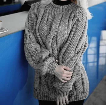 2020 Nove Zimske Debel Pulover Ženske Pullove Priložnostne Toplo Žensko Pleteno Dolg Rokav Kitajski Thermal Jopica Dobra Kvaliteta Poceni
