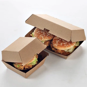 Kraft Hamburger Polje Hrana Razred Enkratno uporabo za Fast Food Ocvrte Piščančje Beefsteak Zavijanje Škatle Vzemite iz Embalaže Živil Polje Doggy Vrečko