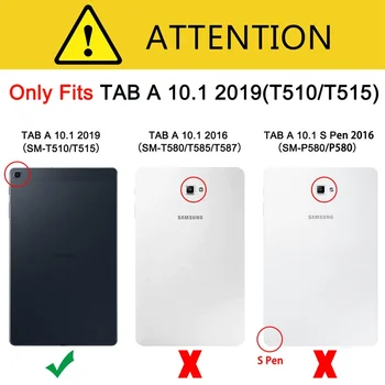 PU Usnjena torbica za Samsung Galaxy Tab A 2019 SM-T510 SM-T515 T510 T515 Kritje za Tab 10.1 2019 Kartico Print reža za tablični primeru