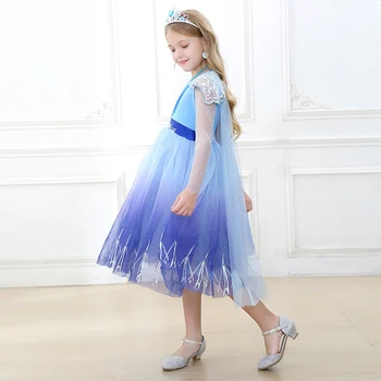 2020 Elsa Obleko 2 Novo Obleko Za Dekleta Princesa Nastavite Božič Cosplay, Ana Rojstni Dan Dolg Rokav Elza Kostum Otroci Vestidos