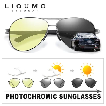 LIOUMO Letalstva sončna Očala Za Moške, Ženske, Modno Polarizirana Vožnje Očala Photochromic Očala Proti Bleščanju lentes de sol hombre