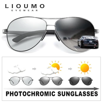 LIOUMO Letalstva sončna Očala Za Moške, Ženske, Modno Polarizirana Vožnje Očala Photochromic Očala Proti Bleščanju lentes de sol hombre
