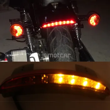 Za 2004-2013 Harley Sportster XL883 1200 48 Meri motorno kolo, Zadaj Fender Edge LED Rep + Vključite Opozorilne Luči Smoke/Clear Leče