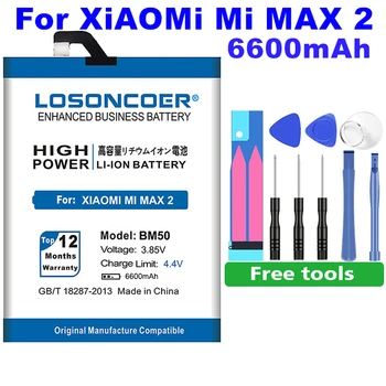 LOSONCOER BM50 6600mAh Baterija Za Xiaomi Mi Max2 Max 2 II Visoka Zmogljivost Pametnega Telefona Baterije~Na Zalogi