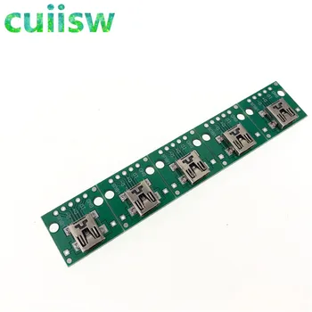 Cuiisw 100 kozarcev MINI USB DIP Adapter 5pin ženski konektor B na vrsto pcb pretvornik