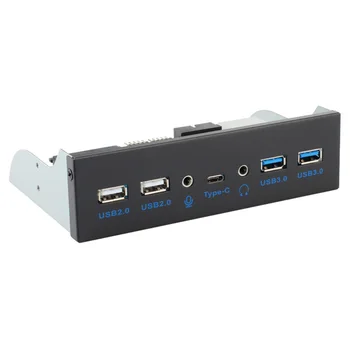 Pasov 5,25 USB Avdio Sprednji Plošči Zvezdišče USB 3.1 USB-Tip C C USB3.0 USB 2.0 Multiport Splitter w/ Notranji USB 3.0 2,5 SATA 3 Adapter