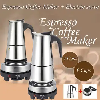 200/450 ml Prenosni Espresso Kavo Moka Lonec iz Nerjavečega Jekla, z Električni štedilnik Filter Percolator Kave Brewer grelnik vode Pot